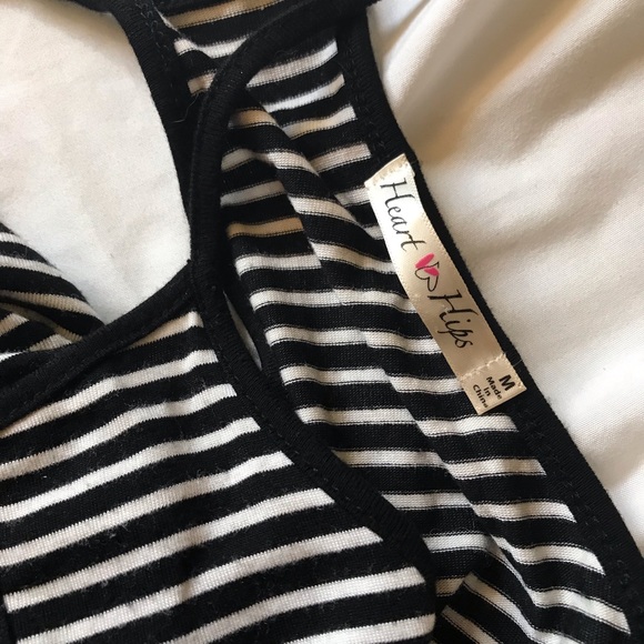 ❌SOLD❌ BLACK STRIPE MIDI DRESS - Picture 6 of 7